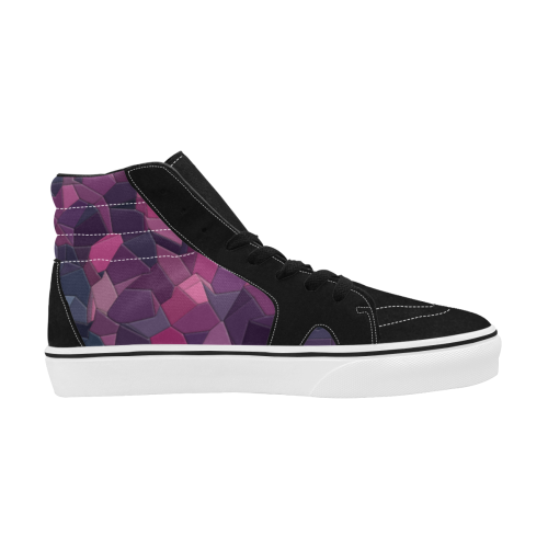 purple pink magenta mosaic #purple Men's High Top Skateboarding Shoes (Model E001-1)