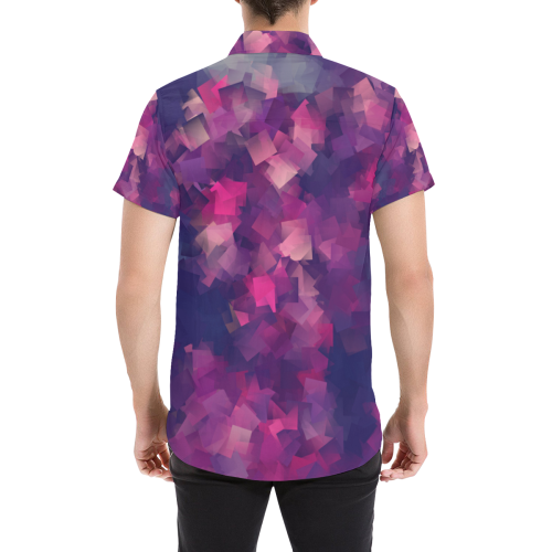 purple pink magenta cubism #modern Men's All Over Print Short Sleeve Shirt/Large Size (Model T53)