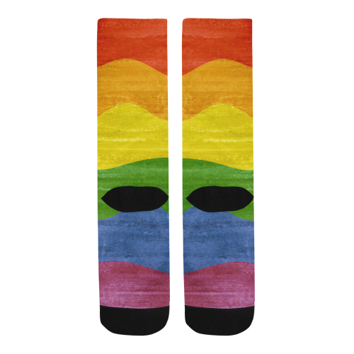 Gay Pride - Rainbow Flag Waves Stripes 3 Trouser Socks (For Men)