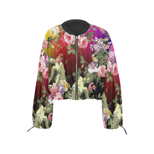 Flora Rainbow Cropped Chiffon Jacket for Women (Model H30)