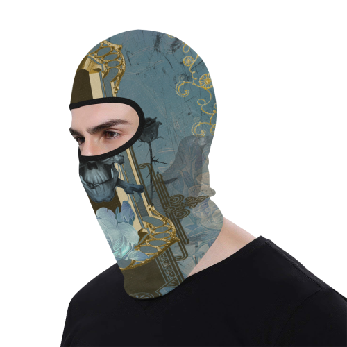 The blue skull with crow All Over Print Balaclava