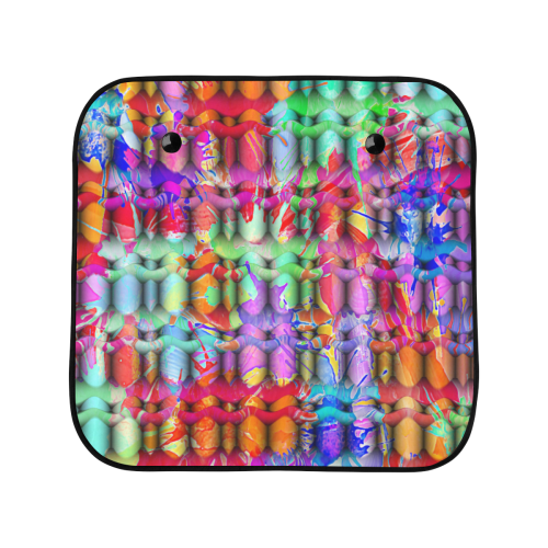 Splashes Cattice Composing - Psychedelic Colored Car Sun Shade 28"x28"x2pcs