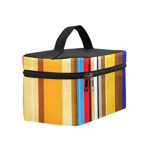 Colorful abstract pattern stripe art Cosmetic Bag/Large (Model 1658)