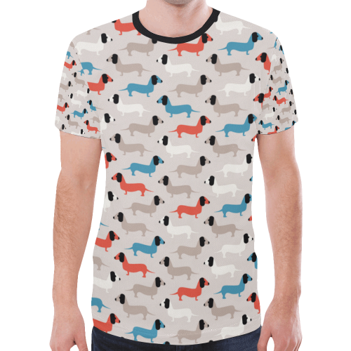 dogs New All Over Print T-shirt for Men/Large Size (Model T45)