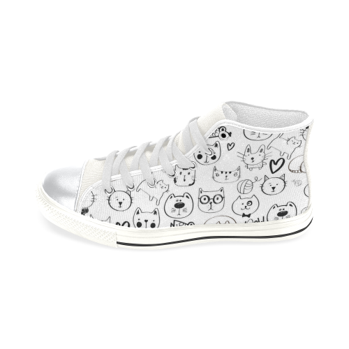 Meow Cats High Top Canvas Shoes for Kid (Model 017)
