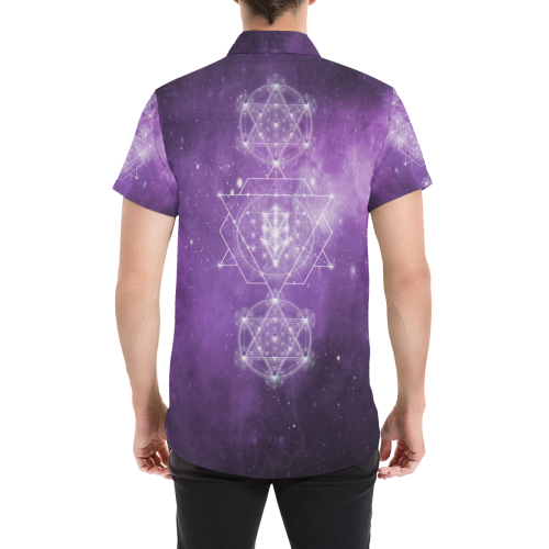 Sacred Geometry Stardust Men's All Over Print Short Sleeve Shirt (Model T53)