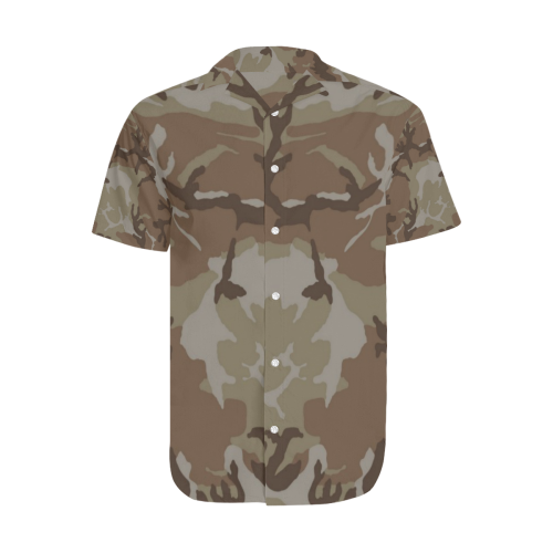 CAMOUFLAGE-DESERT 2 Men's Short Sleeve Shirt with Lapel Collar (Model T54)