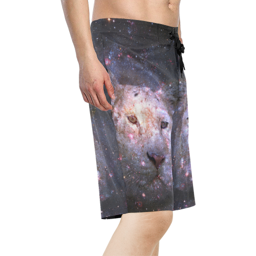 Tiger and Galaxy Men's All Over Print Board Shorts (Model L16)