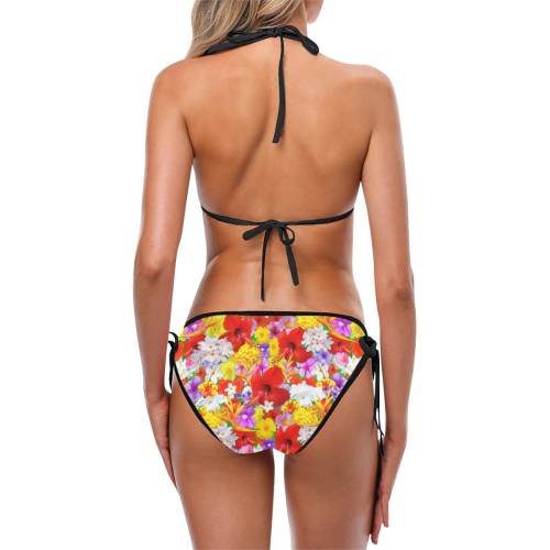 Exotic Flowers Colorful Explosion Custom Bikini Swimsuit (Model S01)