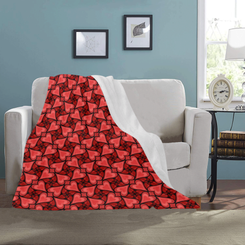 Red Hearts Love Pattern Ultra-Soft Micro Fleece Blanket 40"x50"