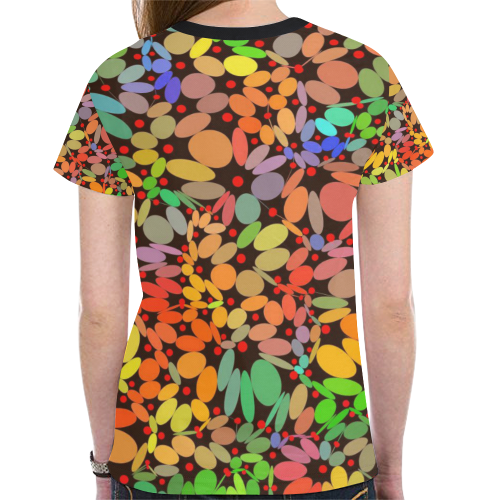 Power Flowers 318B by JamColors New All Over Print T-shirt for Women (Model T45)