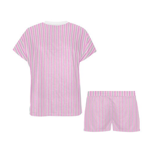 Pink Stripes Vertical Women's Short Pajama Set
