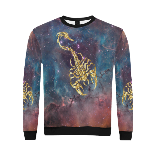 Scorpio and Space All Over Print Crewneck Sweatshirt for Men (Model H18)
