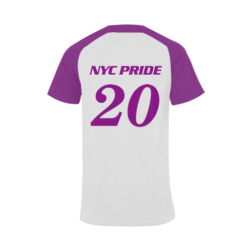 NYC Pride 20 White/Purple Big Men's Raglan T-shirt Big Size (USA Size) (Model T11)