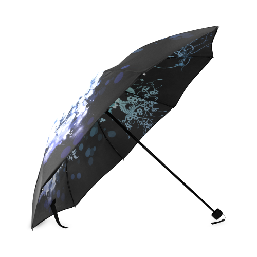 Awesome wolf with flowers Foldable Umbrella (Model U01)