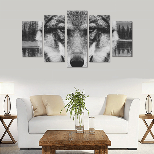 Wolf Animal Nature Canvas Print Sets A (No Frame)