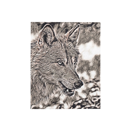 Rustic Style - Wolf 2 by JamColors Quilt 40"x50"