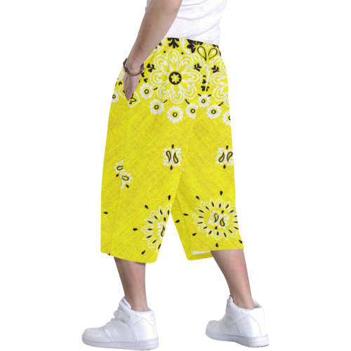 Grunge Yellow Bandana version 2 Men's All Over Print Baggy Shorts (Model L37)