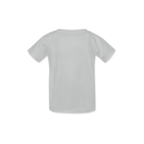 Patchwork Heart Teddy Grey Kid's  Classic T-shirt (Model T22)