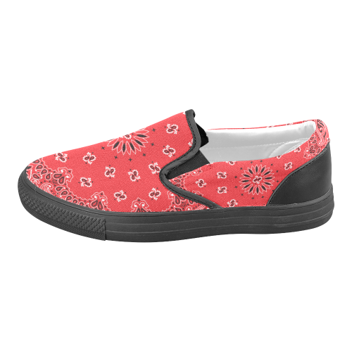 Red Bandana Men's Slip-on Canvas Shoes (Model 019)