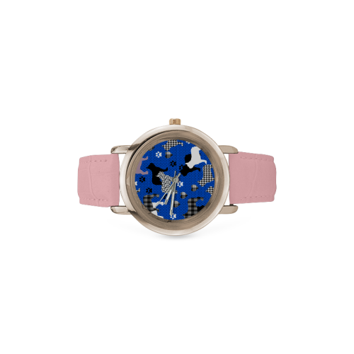 Frenchie Women's Rose Gold Leather Strap Watch(Model 201)
