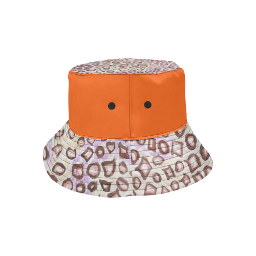 Leopard Print Art and Orange Hat All Over Print Bucket Hat