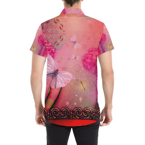 Wonderful butterflies Men's All Over Print Short Sleeve Shirt (Model T53)