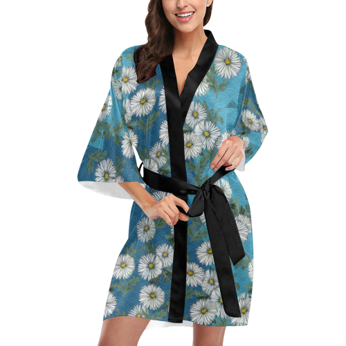 The Lowest of Low Daisies Acquamarino Kimono Robe