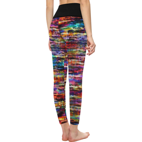 Melting Rainbow Digital Tie Dye Women's All Over Print High-Waisted Leggings (Model L36)