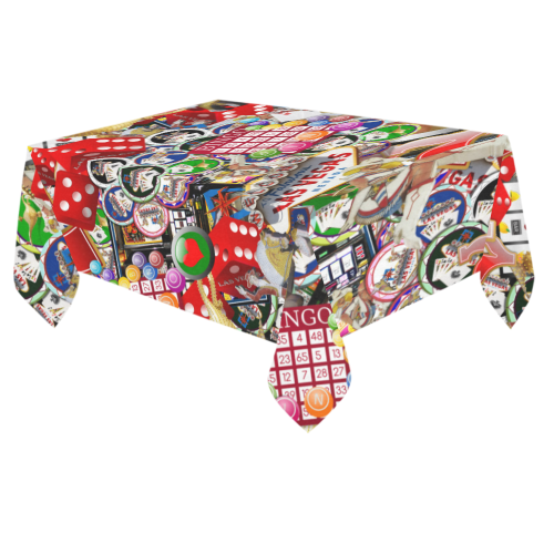 Gamblers Delight - Las Vegas Icons Cotton Linen Tablecloth 60"x 84"