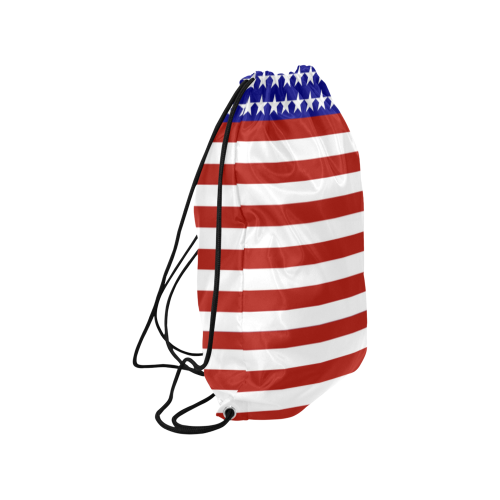 USA Patriotic Stars & Stripes Medium Drawstring Bag Model 1604 (Twin Sides) 13.8"(W) * 18.1"(H)