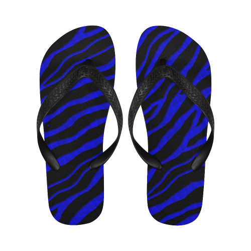 Ripped SpaceTime Stripes - Blue Flip Flops for Men/Women (Model 040)