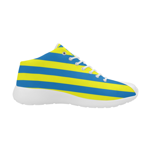 Yellow Blue Stripes Women's Basketball Training Shoes/Large Size (Model 47502)