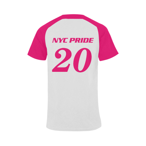 Pride Thin Line Whit/Pink Big Men's Raglan T-shirt Big Size (USA Size) (Model T11)