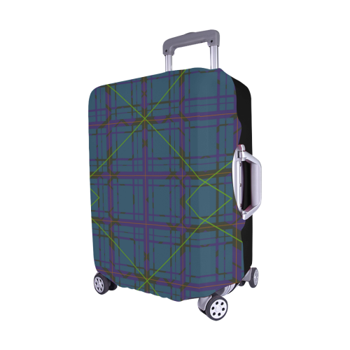 Neon plaid 80's style design Luggage Cover/Medium 22"-25"
