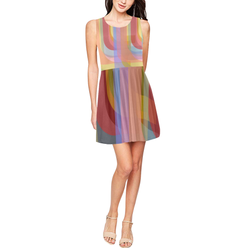 zappwaits  rainbow 3 Thea Sleeveless Skater Dress(Model D19)