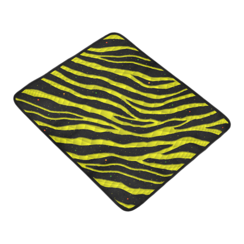 Ripped SpaceTime Stripes - Yellow Beach Mat 78"x 60"