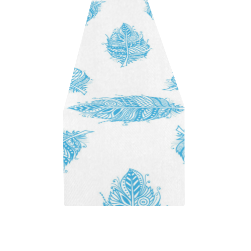 Blue Feathers Table Runner 14x72 inch