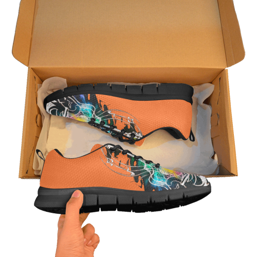 Sem título-1 update copy orange Women's Breathable Running Shoes (Model 055)