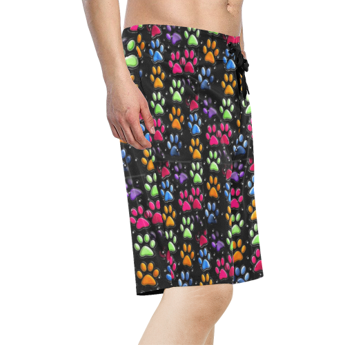 Paws Popart by Nico Bielow Men's All Over Print Board Shorts (Model L16)