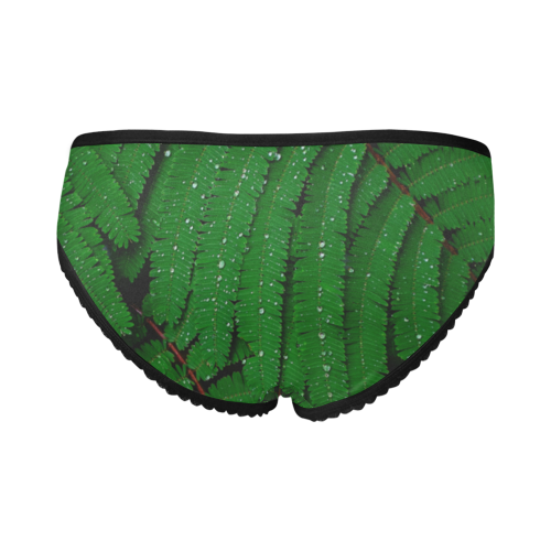 Forest Green Plants with Dew Photo Women's All Over Print Girl Briefs (Model L14)