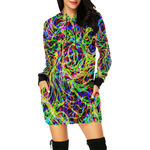 colorful abstract pattern All Over Print Hoodie Mini Dress (Model H27)