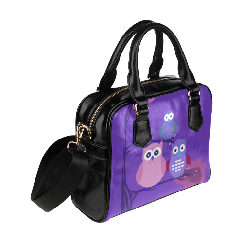 Purple Owls Shoulder Handbag (Model 1634)