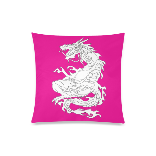Color Me Chinese Dragon Pink Custom Zippered Pillow Case 20"x20"(Twin Sides)