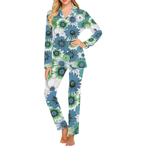 Spring Time Flowers 3 Women's Long Pajama Set