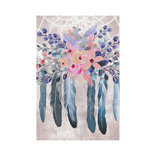 pink dreamcatcher floral Garden Flag 12‘’x18‘’（Without Flagpole）