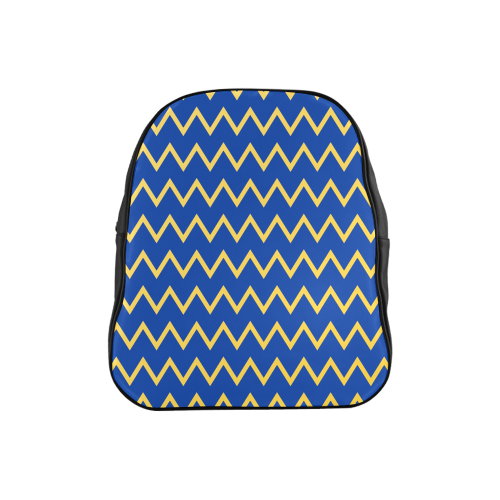 chevron Jaune/Bleu School Backpack (Model 1601)(Small)