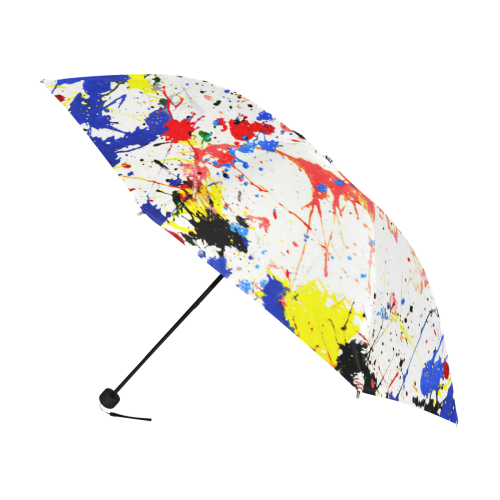 Blue and Red Paint Splatter Anti-UV Foldable Umbrella (U08)