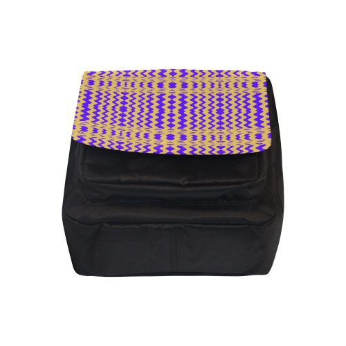 Purple Yellow Modern  Waves Lines Crossbody Nylon Bags (Model 1633)