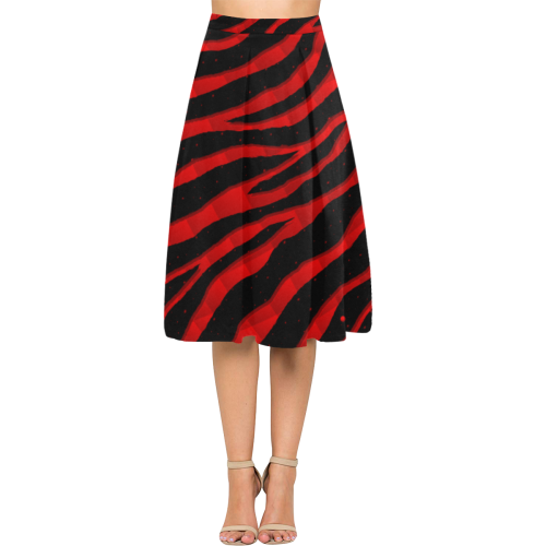 Ripped SpaceTime Stripes - Red Aoede Crepe Skirt (Model D16)